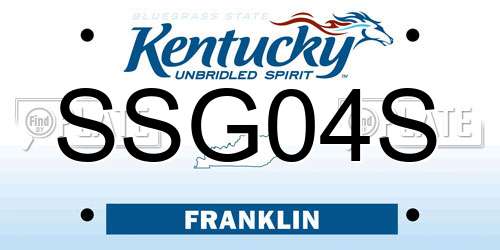 SSG04S Kentucky License Plate