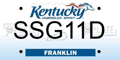 SSG11D Kentucky License Plate