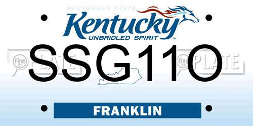SSG11O Kentucky License Plate