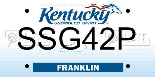 SSG42P Kentucky License Plate