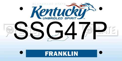 SSG47P Kentucky License Plate