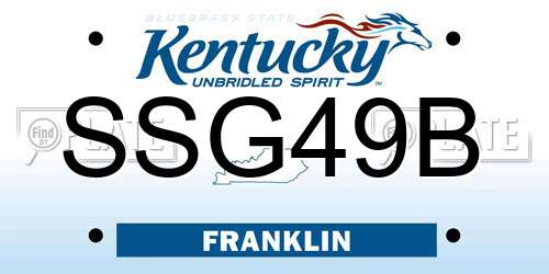 SSG49B Kentucky License Plate