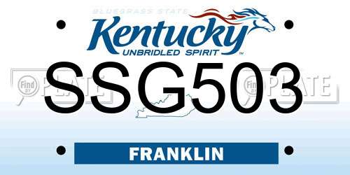 SSG503 Kentucky License Plate
