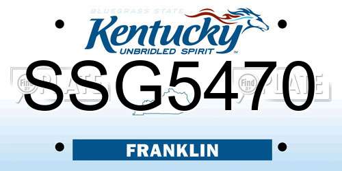 SSG5470 Kentucky License Plate