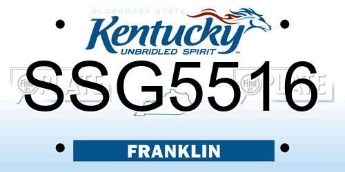 SSG5516 Kentucky License Plate