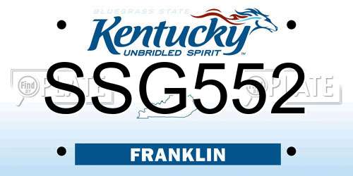 SSG552 Kentucky License Plate