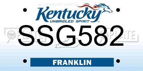 SSG582 Kentucky License Plate