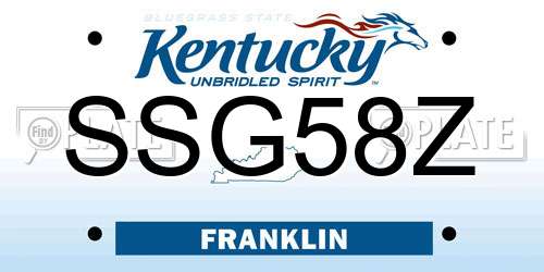 SSG58Z Kentucky License Plate