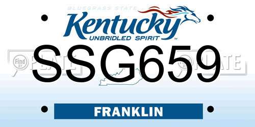 SSG659 Kentucky License Plate