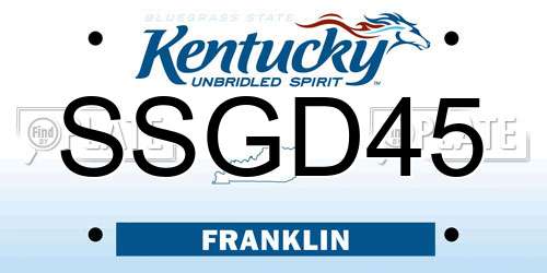 SSGD45 Kentucky License Plate