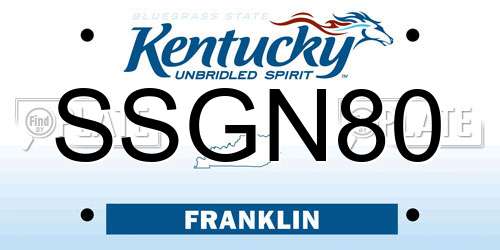 SSGN80 Kentucky License Plate