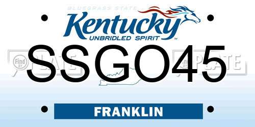 SSGO45 Kentucky License Plate