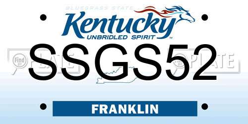 SSGS52 Kentucky License Plate