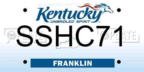 SSHC71 Kentucky License Plate