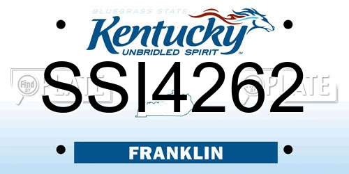 SSI4262 Kentucky License Plate