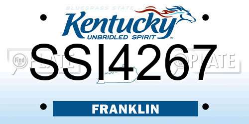 SSI4267 Kentucky License Plate