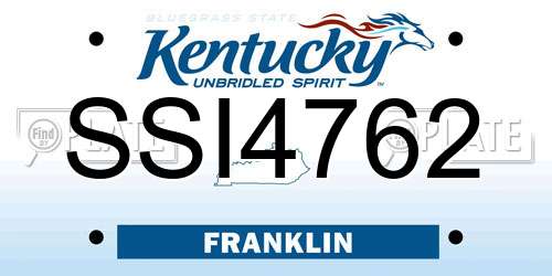 SSI4762 Kentucky License Plate