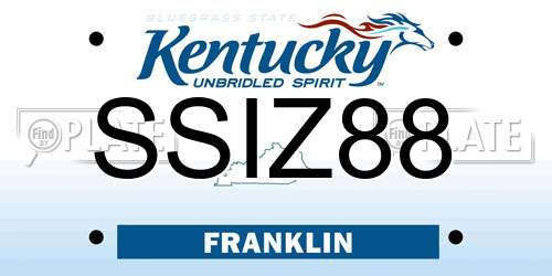 SSIZ88 Kentucky License Plate
