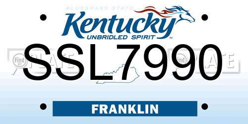 SSL7990 Kentucky License Plate