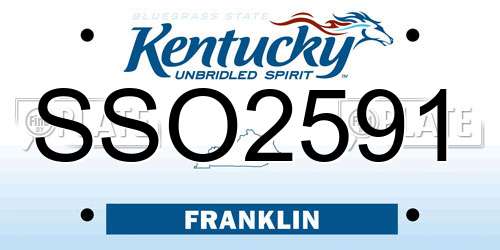 SSO2591 Kentucky License Plate