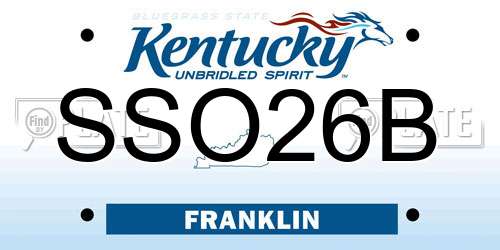 SSO26B Kentucky License Plate