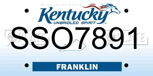 SSO7891 Kentucky License Plate