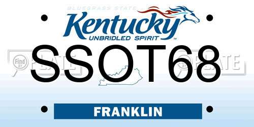 SSOT68 Kentucky License Plate