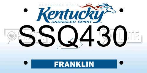 SSQ430 Kentucky License Plate