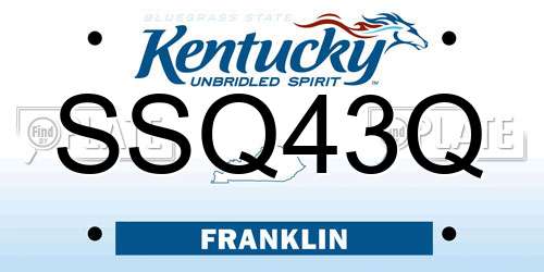 SSQ43Q Kentucky License Plate