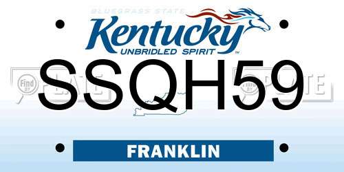 SSQH59 Kentucky License Plate