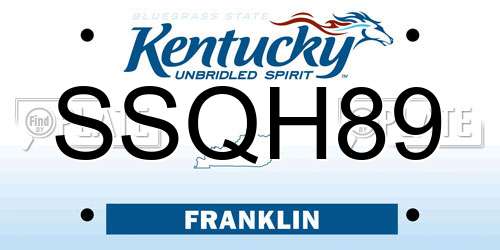 SSQH89 Kentucky License Plate