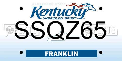 SSQZ65 Kentucky License Plate