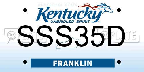 SSS35D Kentucky License Plate
