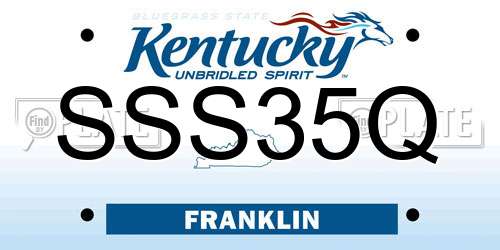 SSS35Q Kentucky License Plate