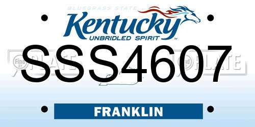 SSS4607 Kentucky License Plate