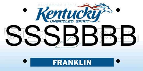 SSSBBBB Kentucky License Plate