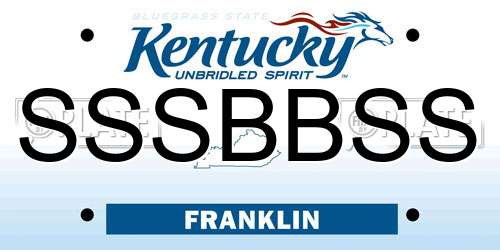 SSSBBSS Kentucky License Plate