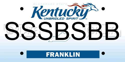 SSSBSBB Kentucky License Plate