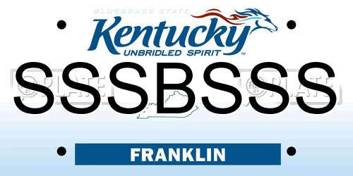 SSSBSSS Kentucky License Plate