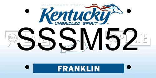 SSSM52 Kentucky License Plate