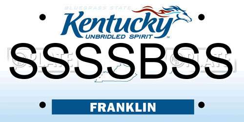 SSSSBSS Kentucky License Plate