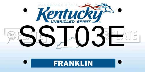 SST03E Kentucky License Plate