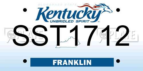 SST1712 Kentucky License Plate