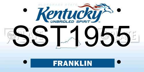 SST1955 Kentucky License Plate