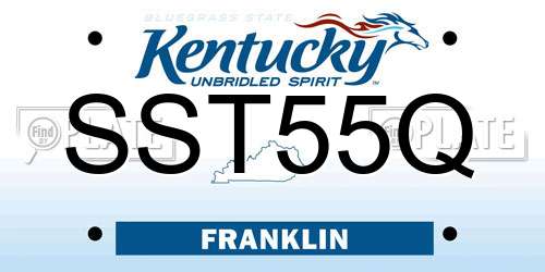 SST55Q Kentucky License Plate