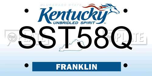 SST58Q Kentucky License Plate