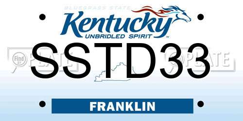 SSTD33 Kentucky License Plate