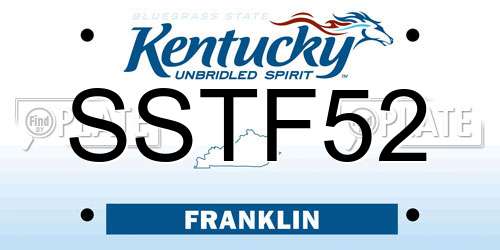 SSTF52 Kentucky License Plate