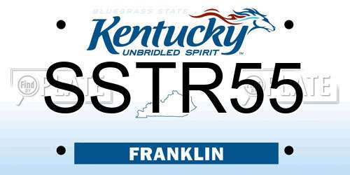 SSTR55 Kentucky License Plate