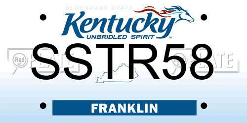 SSTR58 Kentucky License Plate
